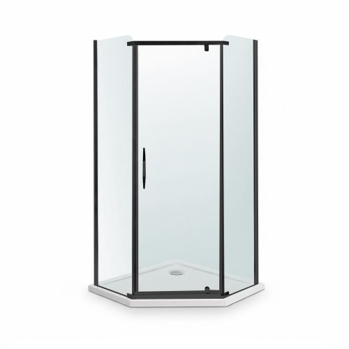 Celtic 100x100 cm ötszögletű zuhanykabin zuhanytálcával fekete