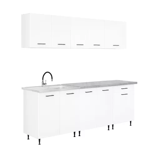 Primo 220 konyhabútor fehér, chromix munkalappal