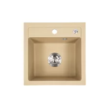   Nia szögletes egy medencés gránit mosogató szifonnal bézs