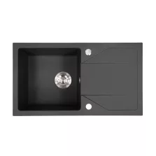   Gori szögletes egy medence + csepegtető gránit mosogató szifonnal fekete