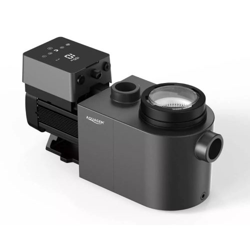 Inverteres medence szivattyú, Aquagem InverEco DE28, digitális vezérlés, 30–100% teljesítményszabályzás, 4 programozható időzítés, érintőkijelző, visszamosás funkció, 1,5 kW, 31 m3/h