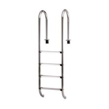  Medence létra, AISI304, kis ívű, 4 fokos, ezüst, rozsdamentes acél, csúszásmentes, ergonomikus