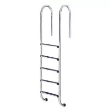   Medence létra, AISI304, kis ívű, 5 fokos, ezüst, rozsdamentes acél, csúszásmentes, ergonomikus (AS-110005)