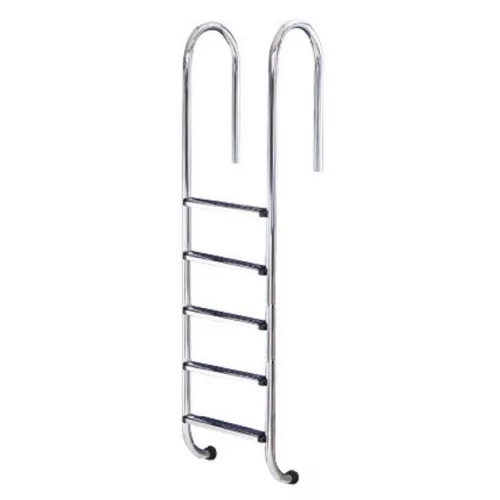 Medence létra, AISI304, kis ívű, 5 fokos, ezüst, rozsdamentes acél, csúszásmentes, ergonomikus (AS-110005)