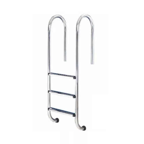 Medence létra, AISI316, kis ívű, 3 fokos, ezüst, rozsdamentes acél, csúszásmentes, ergonomikus (AS-110013)