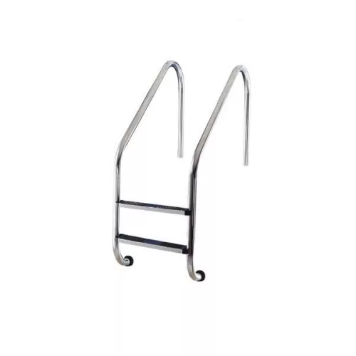 Medence létra, AISI304, nagy ívű, 2 fokos, ezüst, rozsdamentes acél, csúszásmentes, ergonomikus (AS-111002)