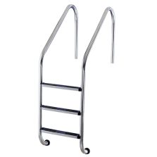   Medence létra, AISI304, nagy ívű, 3 fokos, ezüst, rozsdamentes acél, csúszásmentes, ergonomikus