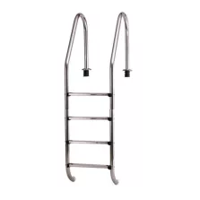   Medence létra, AISI304, nagy ívű, 4 fokos, ezüst, rozsdamentes acél, csúszásmentes, ergonomikus (AS-111004)