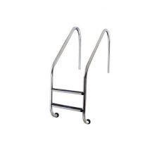   Medence létra, AISI316, nagy ívű, 2 fokos, ezüst, rozsdamentes acél, csúszásmentes, ergonomikus