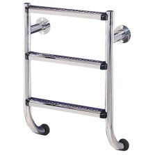   Medence létra, AISI316, osztott, 2 fokos, ezüst, rozsdamentes acél, csavarozható, műanyag rögzítőelemek