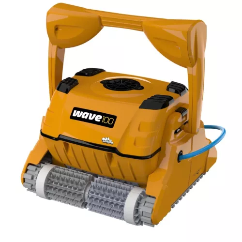 Medencetisztító robot, Dolphin Wave 100 CB, teljes medencetisztítás (padló, fal és vízvonal tisztítás), távirányítás, finom és ultrafinom szűrőrendszer, 4/6/8 órás ciklusidő, Caddy tartozék