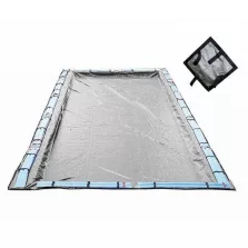   Medence téli védőtakaró, Silverado, 6,0 x 3,0 m, ezüst/fekete, UV álló, 250 mikron, téglalap alakú, laminált polietilén, földbe süllyesztett medencékhez