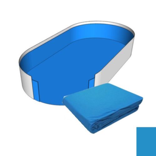 Medence belső fólia, Azuro Lagoon, kék, 5,5 x 3,7 x 1,2 m, UV álló, 0,50 mm, ovális fémpalástos medencéhez