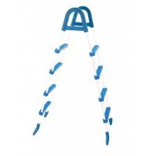   Medence létra, Azuro, kétágú 4+4 fokos, 120 cm, szürke, horganyzott acél, műanyag lépcsőfokokkal