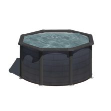   Gre graphite fémpalástos medence szett, vízforgatóval és létrával, D240 x 120 cm