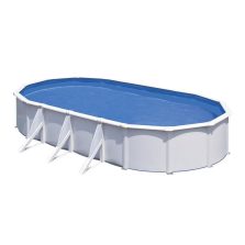 Gre fehér ovális fémpalástos medence, 500 x 300 x 120 cm