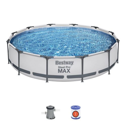 BESTWAY Steel Pro Max csővázas medence szett, 366 x 76 cm, papírszűrős, vízkapacitás 6473 l (56416)