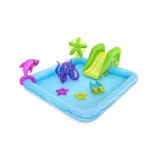   BESTWAY, 53052, Fantastic Aquarium, felfújható kis gyermekmedence, 2,39 x 2,06 x 0,86 m
