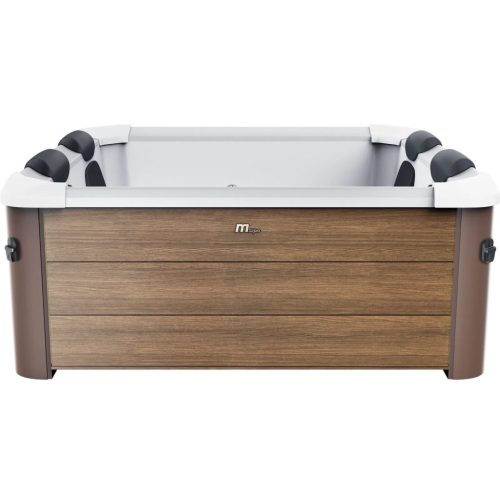 Jakuzzi, MSpa Frame Amber Aero PLUS, 6 személyes, 1150 l, 180 × 180 × 65 cm, duál masszázsrendszer, LED világítás, UVC fertőtlenítés, fa hatású burkolat