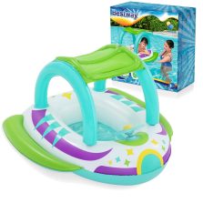   Gumimatrac, BESTWAY, fehér, napellenzővel, 107 x 112 cm (34149)