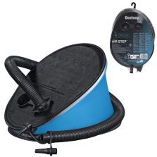   Lábpumpa, BESTWAY, fekete/kék, 1,6 l/ciklus, 28 x 22 cm, 3 cserélhető fúvóka, felfújás és leeresztés funkció, rugalmas tömlővel (62005)