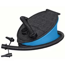   Lábpumpa, BESTWAY, fekete/kék, 0,8 l/ciklus, 23 x 15 cm, 3 cserélhető fúvóka, felfújás és leeresztés funkció, rugalmas tömlővel (62023)