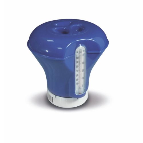 Úszó vegyszer adagoló medencéhez, hőmérővel maxi sötétkék/fehér