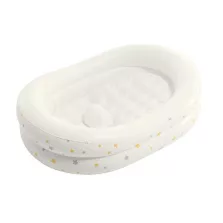   Felfújható babafürdető, Intex, csillagos, 89 x 66 x 25 cm, fehér, puha felfújható kialakítás, csúszásgátló támasztó dudorral, kézi pumpával (48523)