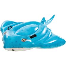   Úszó sziget, Intex, felfújható, rája alakú, kék, 185 x 145 cm, 2 kapaszkodó fogantyúval (57576)