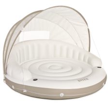   Úszó sziget, Intex Canopy, 199 x 150 cm, felfújható, levehető napellenzővel, kétszemélyes, pohártartókkal, körbefutó kapaszkodókötéllel, 200 kg teherbírással (58292)