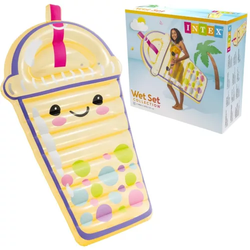 Gumimatrac, Intex Boba Buddy, 173 x 99 x 20 cm, átlátszó, színes mintával, egyszemélyes kialakítás, 100 kg teherbírással (58738)