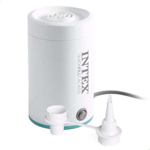 Elektromos pumpa, Intex Quickfill AC400, 220–240 V, fehér, felfújáshoz és leeresztéshez, nagy teljesítményű légáramlás, két cserélhető fúvókával, túlmelegedés elleni védelemmel (66646)