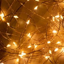   Home ML 150/WW micro LED-es fényfüzérköteg, 150 db melegfehér micro LED, 6 ágú, vékony, ezüstszínű vezeték, hálózati adapter, kül- és beltéri kivitel