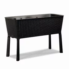   Keter Easy grow műrattan virágláda (magaságyás) - grafit szürke