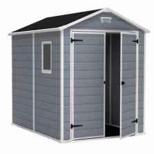   Keter MANOR 6 x 8 DD kerti tároló szürke / fehér, padlóval