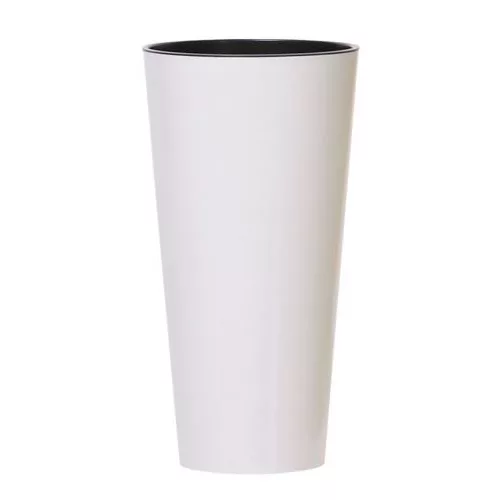 Prosperplast TUBUS SLIM fehér fényes 25 cm virágcserép