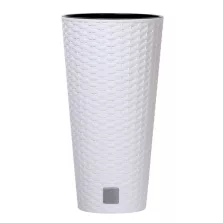   Prosperplast Rato Tubus virágcserép fehér 30 cm-es betéttel
