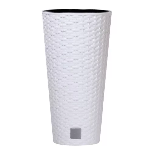 Prosperplast Rato Tubus virágcserép fehér 30 cm-es betéttel