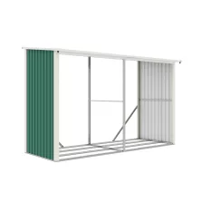 G21 WOH 682 tüzifa tároló - 302 x 119 cm, zöld