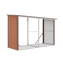G21 WOH 682 tüzifa tároló - 302 x 119 cm, barna