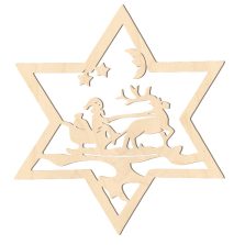 Fa karácsonyfadísz – Mikulás szánon 5db