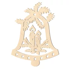 Fa karácsonyfadísz – Harang gyertyákkal 5db