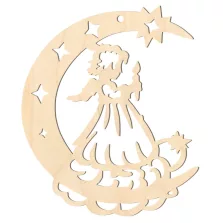 Fa karácsonyfadísz – Holdangyal 5 db