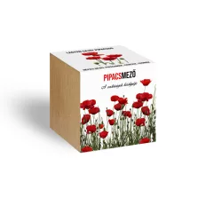 Pipacsmező növényem fa kockában