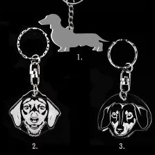 Plexi kulcstartó - Tacskó kölyök fej