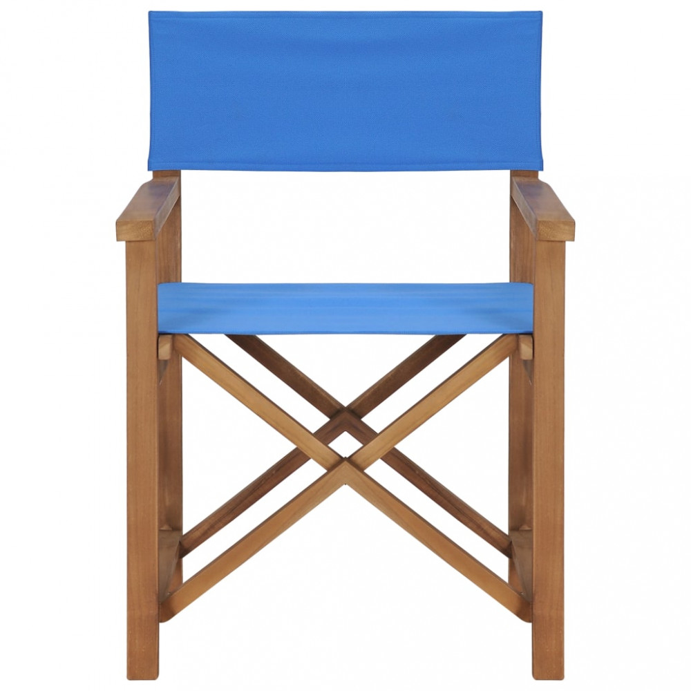 vidaXL kék tömör tíkfa rendezői szék