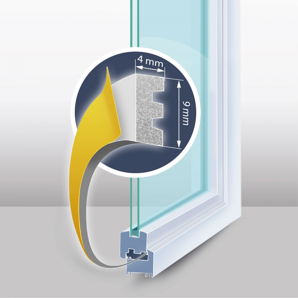 Öntapadós ajtó- ablakszigetelő "E" profil - fehér