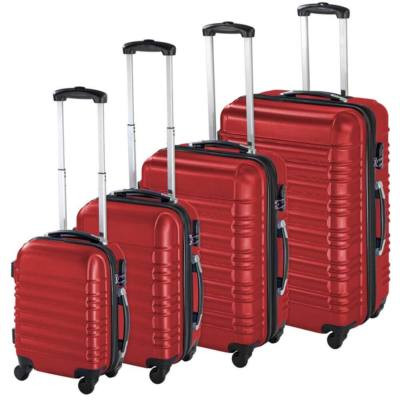 4 db-os merev falú bőrönd szett - piros